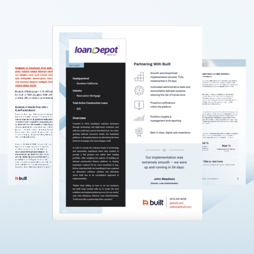 LoanDepot Case Study Built Powering Smarter Construction Finance