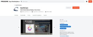 A screenshot of as webpage showing Earthcam intergration with Procore