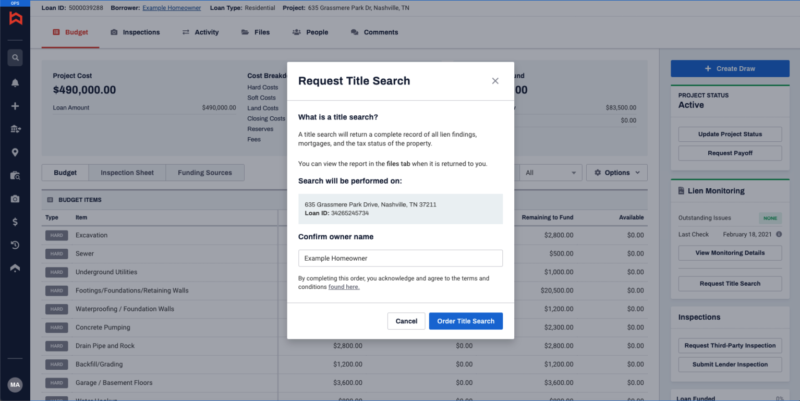Built Title Search Detail Shot