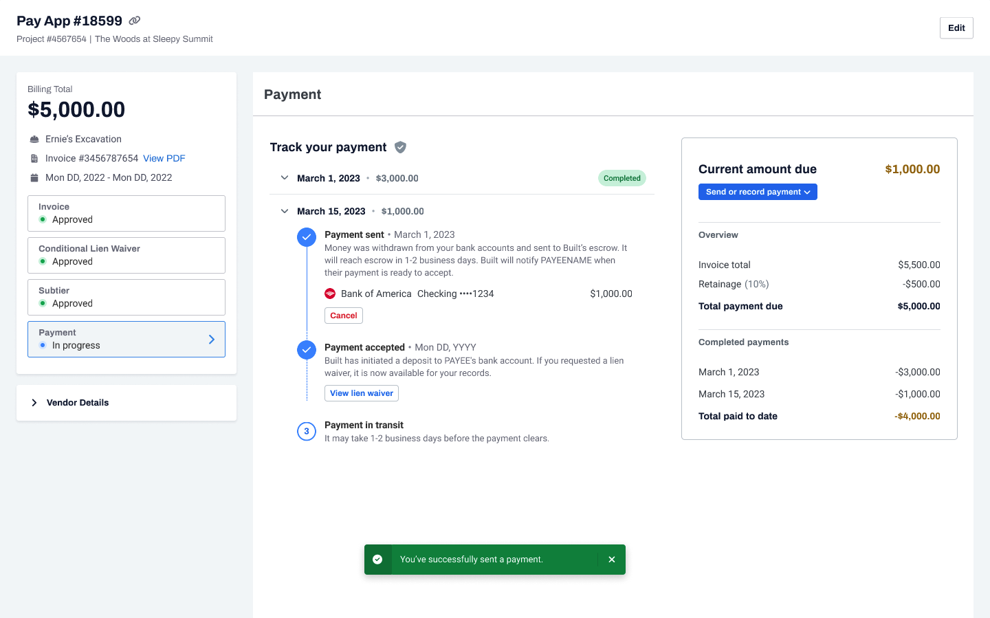 Built Payment Tracker