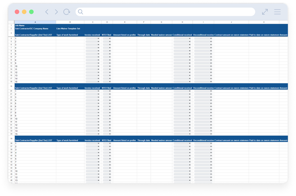 Lower Tier Lien Waiver Template| Built
