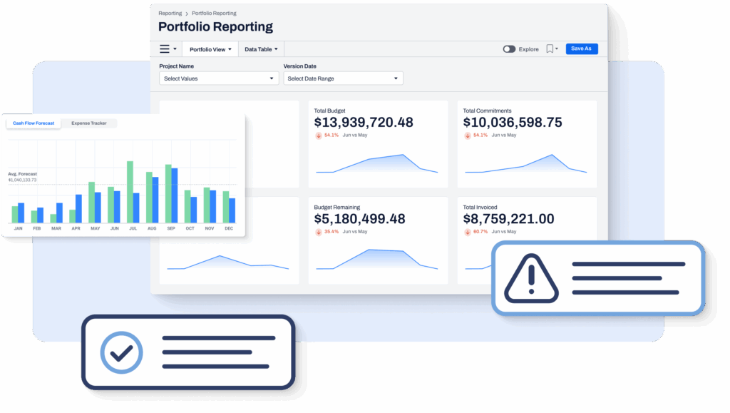 Excel spreadsheet syncing with Built’s construction draw dashboard to enable real-time capital tracking and reporting