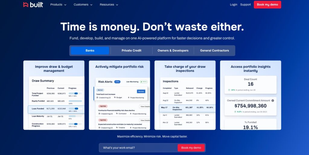 A screenshot of built Technologies website