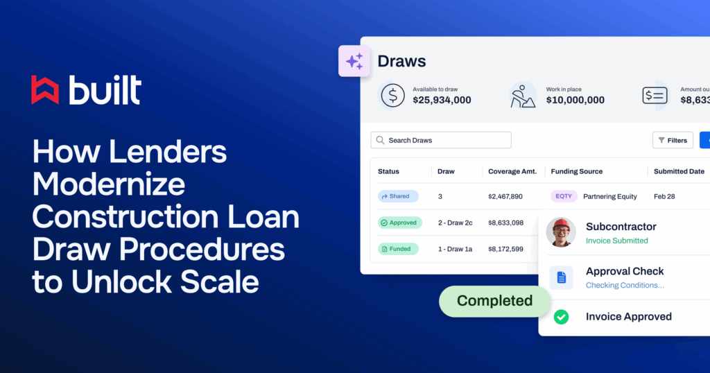 How lenders modernize construction loan draw procedures with a digital dashboard showing available funds, approvals, and invoice tracking.