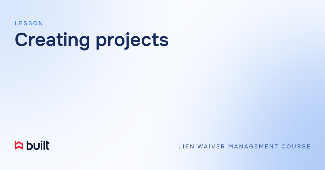 Creating projects | Built University