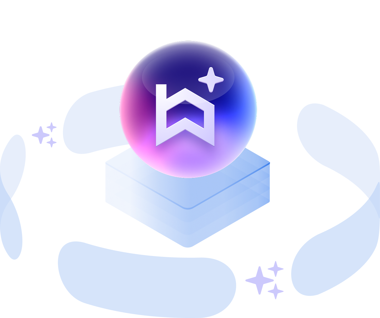 A Built logo in a bubble depicting agentic AI