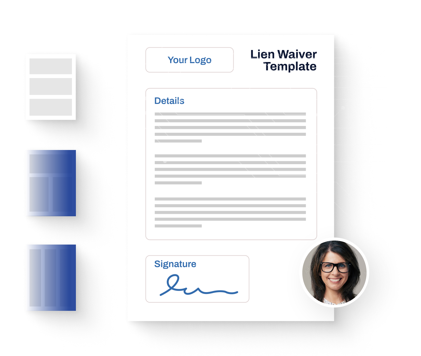 Digital lien waiver document with signature and approval workflow, highlighting modern lien waiver management in construction finance.