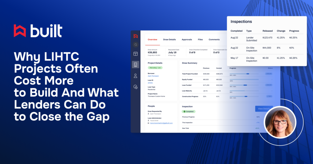 Inspection tracking and draw summary dashboard for LIHTC construction lending
